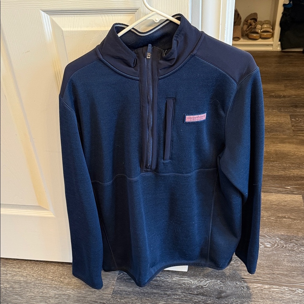 Vineyard Vines Navy Blue Zip Up Sweater